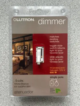 AY-600PH-WH LUTRON Incandescent Halogen Slide Dimmer Switch
