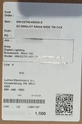 HW-D2TWADRDFS18GT25H11IXXXX LUTRON Rania Housing Connect