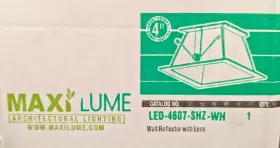 LED-4607-SHZ-WH MAXILUME Architectural Wall Reflector Lens