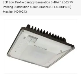 14099243 MAXLITE Led Canopy Parking Garage Light