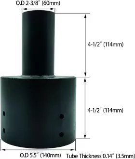 691164057858 MIDIVE Tenon Adapter Round Pole Slip Fitter #3