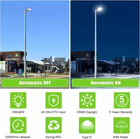 CR-PL-N-150W OPENLUX Led Parking Light Photocell Shoebox Pole #2