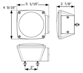 STL008RBP OPTRONICS Led Lamp Square Right Stud Mont #2
