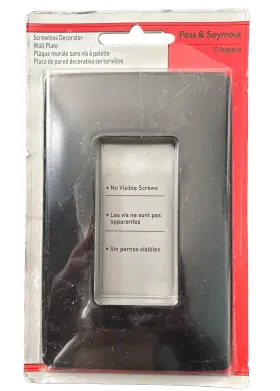 SWP26-DBBPCC10 PASS SEYMOUR Screwless Light Switch Wall Plate