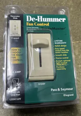 LSDH16WW PASS SEYMOUR TRADEMASTER DE-HUMMER Legrand Fan Slide