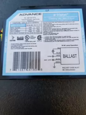 IMH-70-G-LF PHILIPS ADVANCE Ballast Volt #2