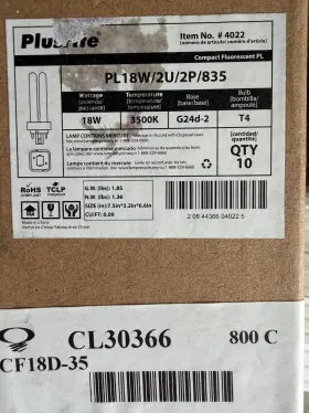 4022 PLUSRITE Double Tube Fluorescent Light Bulb