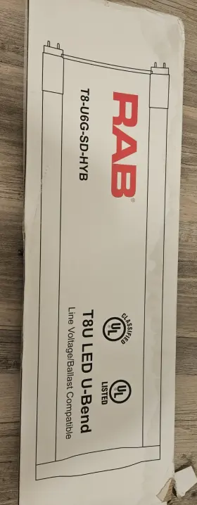 T8-U6G-SD-HYB RAB Led Bend Bulbs Gap Hybrid Ballast