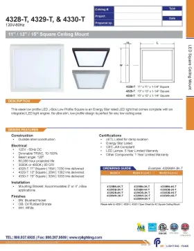 4330WH-4K-T RP LIGHTING ROYAL PACIFIC Box Mount Square Led