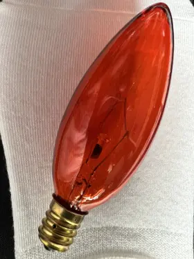 S3818 SATCO Amber Torpedo Light Bulbs Candelabra Base