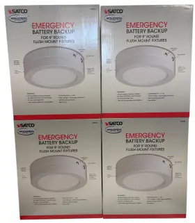 S9656 SATCO Emergency Battery Backup Round Flush Mount