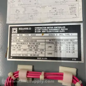 SCG34 SQUARE D Combination Motor Controller #3