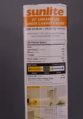 653703531083 SUNLITE Led Linkable Cabinet Light Fixture Watts