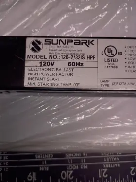 120-2-32IS SUNPARK Fluorescent Ballast
