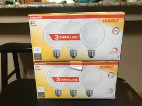 25G25DLSWR3P3120V SYLVANIA Opale Double Globe Bulbs #2