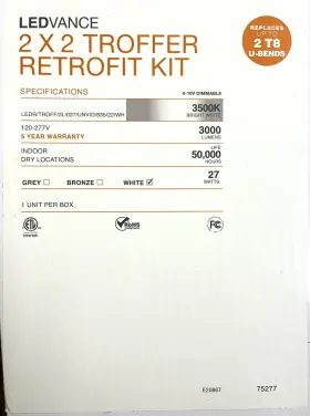 75277 SYLVANIA Ledvance Troffer Retrofit Dimmable Kit #2