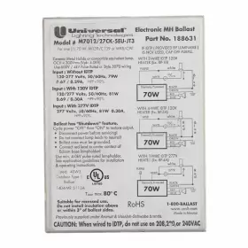 188650 UNIVERSAL LIGHTING TECHNOLOGIES Halide Ballast