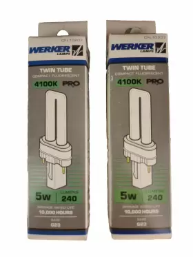 840821041130 WERKER LAMPS Twin Tube Fluorescent Lum Bulbs