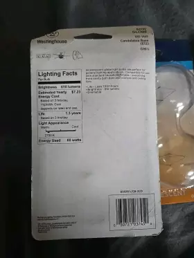 03741 WESTINGHOUSE LIGHTING CO Globe Candelabra Bulb #2