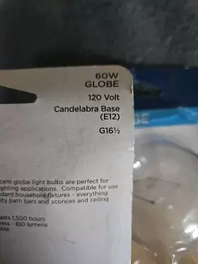 03741 WESTINGHOUSE LIGHTING CO Globe Candelabra Bulb #3