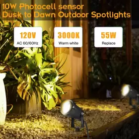 787791782673 YEMKJFC Dusk Dawn Led Spotlight Plug Photocell #3