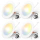 Amico Recessed Lighting 5/6 Inch, 4 Pack 5CCT Flat LED Can 6 White 