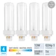 Pack REPLACES SATCO S8331 CFD13W/4P/835 13W Double Tube 4-Pin G24Q-1 Soft White