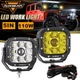 Pair 5" INCH 110W LED Work Light Pods Offroad Driving Fog Lamp Pickup Truck SUV