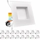 Luxrite 5/6 Inch LED Square Recessed Lighting 5 CCT Baffle Trim 16-Pack