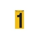 HY-KO RV-75/1 Reflective Sign, Character: 1, 5 in H Character, Black Character