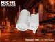 NICOR Outdoor OWCR4U1035MV30WH Dorado 35W Round LED Wall Mount, 3000K, White.