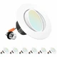 Luxrite 4 Inch Gimbal LED Recessed Lighting 8W 5 Color Options Dimmable 6-Pack