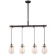 Vaxcel Kassidy 4 Light Dual Mount Pendant/Wall Light, Black/Brass - P0234