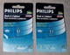 NEW PHILIPS G4 BASE T3 HALOGEN BULB 20 WATT  12 VOLT 2 x 1 PACKS DESK CABINET