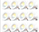 Amico Recessed Lighting 5/6 Inch, 12 Pack 5CCT Flat LED Can Lights, 2700K/3000K/
