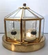 The Kichler Co Lighting VTG Brass Bath Hall Dining Light Fixture Octagon Glass