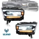VLAND Full LED Reflector Headlights For 2019 2020 2021 Dodge Ram 1500 Lamps Pair