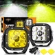 Auxbeam 5" LED Pod Offroad Driving Light 110W Spotlight Cube Lamp Bar Amber Case