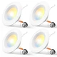 Amico 4 Pack 5/6 inch 5CCT LED Recessed Lighting, Dimmable, 6 Inch, White 