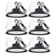 AIKVSXER 6-Pack 240W LED UFO High Bay Lights 6000K 9.8 in. Black Fixture