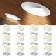 Amico 12 Pack 6 In 5CCT Gimbal LED Recessed Lighting, 360&deg; 90&deg; Adjustable Eyebal