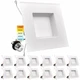 Luxrite 5/6 Inch LED Square Recessed Lighting 5 CCT Baffle Trim 12-Pack