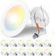 Amico Recessed Lighting 5/6 Inch, 12 Pack 5CCT Flat LED Can Lights, 2700K/3000K/