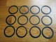 12 RUBBER GLOBE SEAL WASHERS 3 5/16"OD 2 3/4 ID .065" THICK FITS RAB GL100 GL60