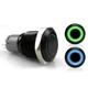 16mm Momentary Black Anodized Buttons with LED Blue or Green Ring 