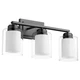 Quorum 3 Light Vanity, Matte Black/Clear/Opal - 582-3-59
