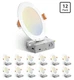 24 Amico 5CCT Ultra Thin 6&rdquo; Recessed Dimmable Canless Lighting w/ Junction Box