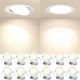 Amico 12 Pack 6 Inch Gimbal LED Recessed Lighting Adjustable 5CCT 2700K-5000K