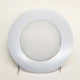 Elite Lighting B601WH 6 in Metal Albalite Shower Trim Round White Glass Lens