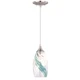 Vaxcel Milano 1 Light 5" Mini Pendant Caribbean Swirl, Satin Nickel - P0278